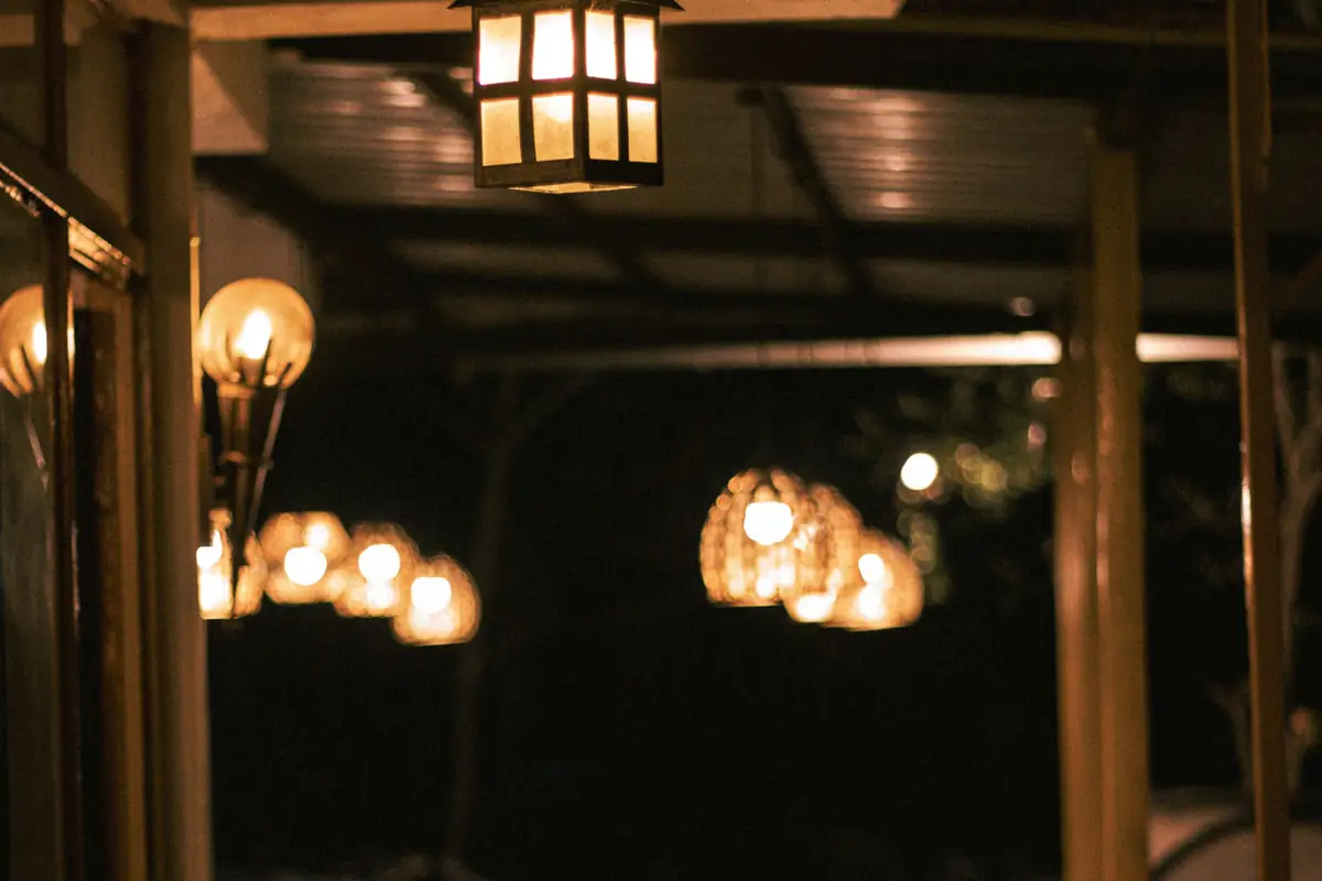 Evening lights on the terrace